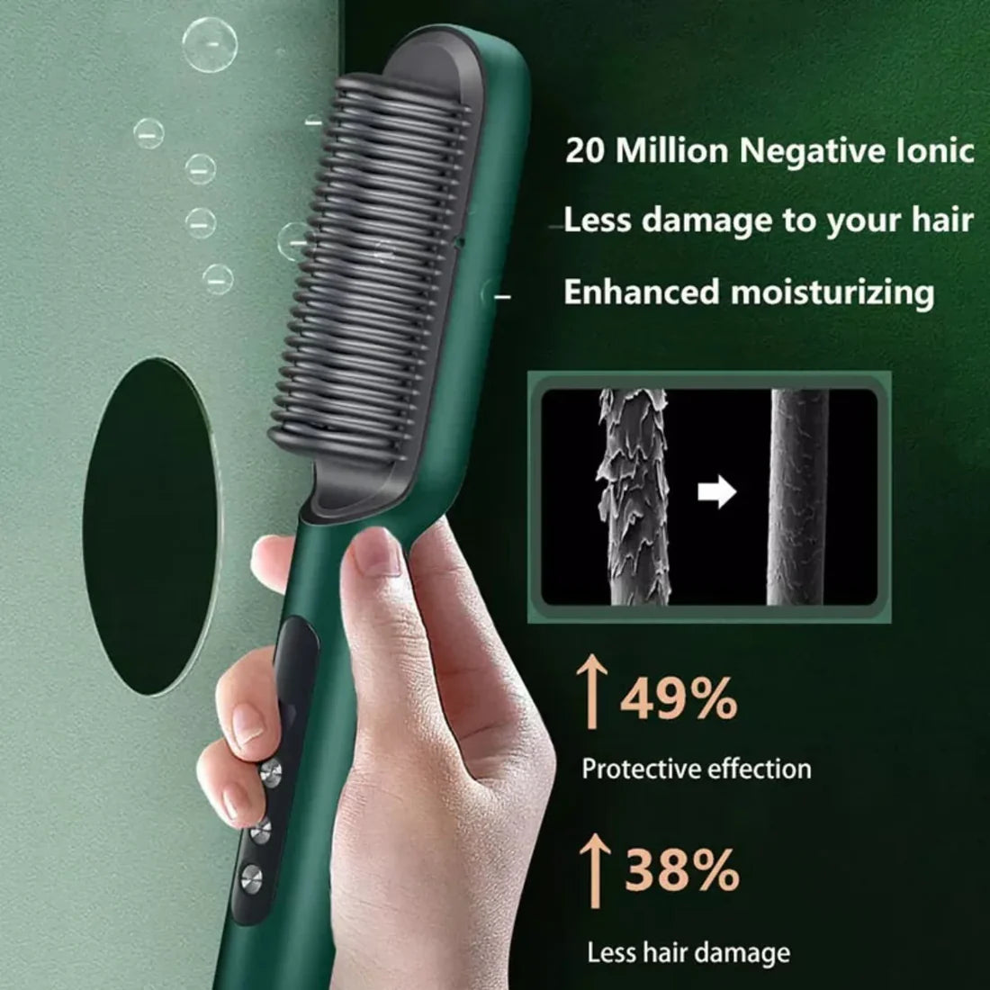 PROFESSIONAL ELECTRIC HAIR STRAIGHTENER BRUSH