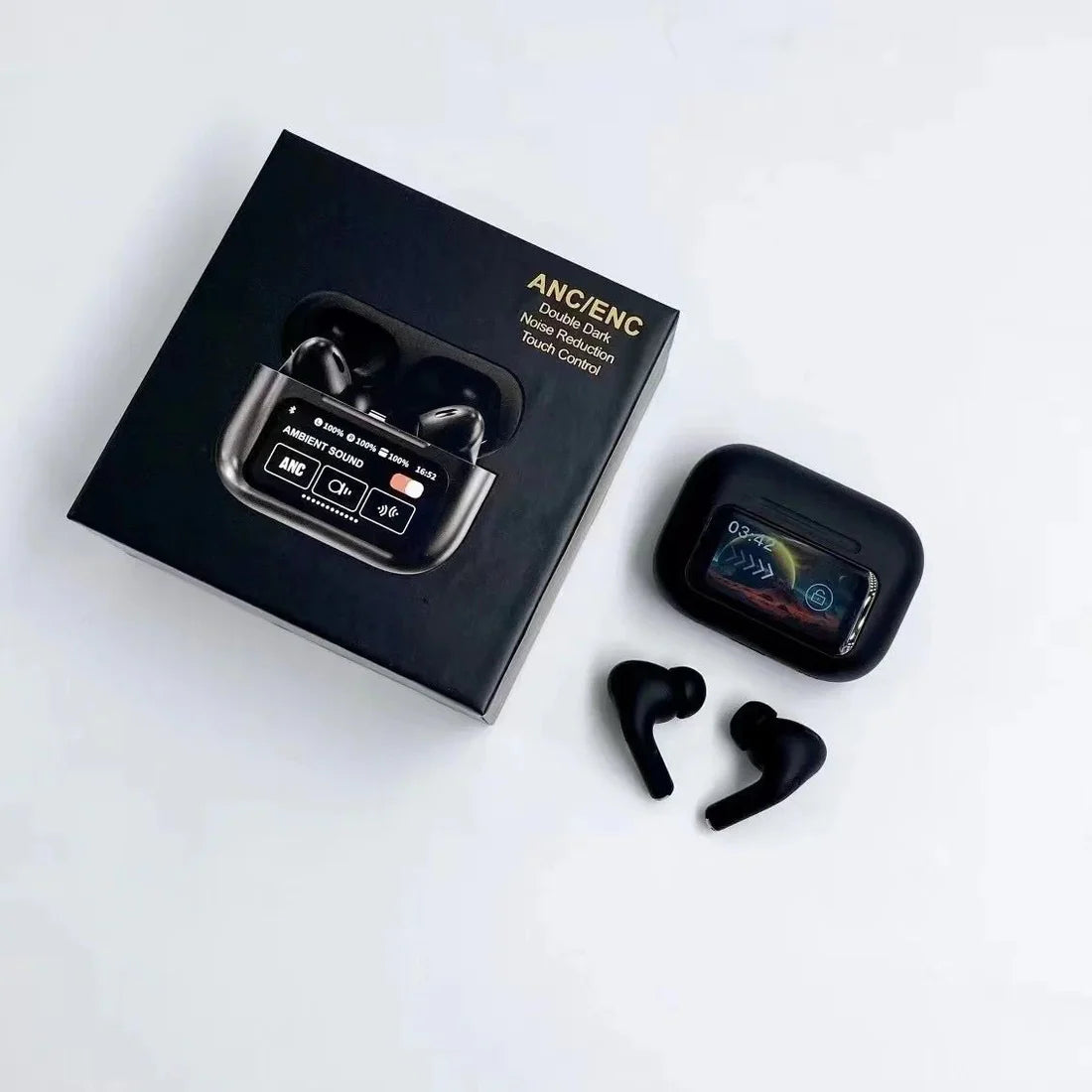 A9 PRO BLACK AIRPODS TOUCH SCREEN