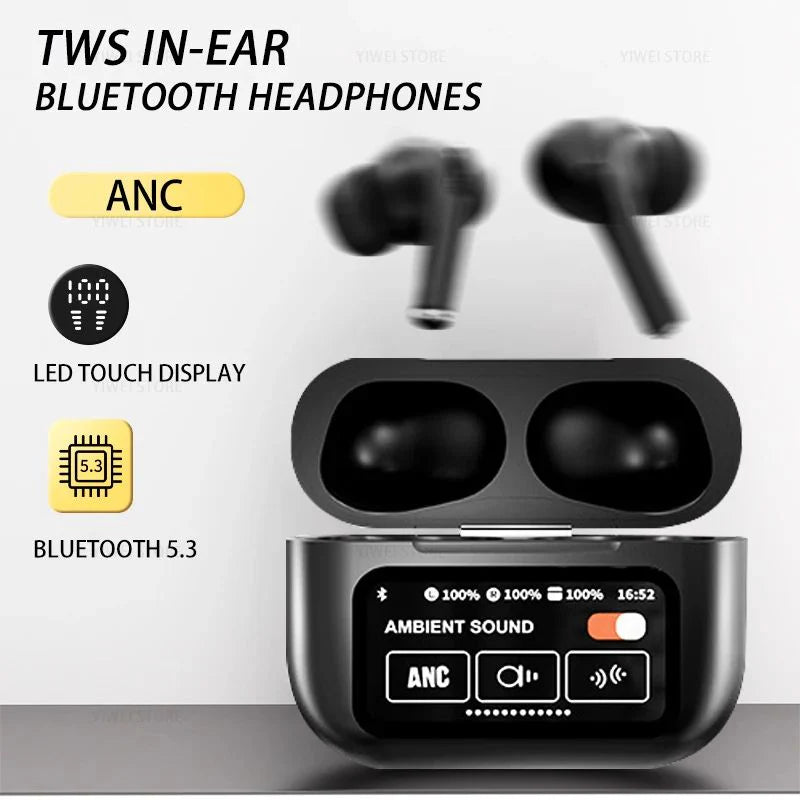 A9 PRO BLACK AIRPODS TOUCH SCREEN